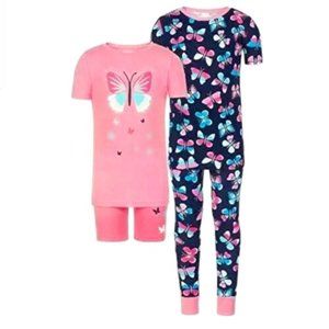 NWT Kirkland Organic Cotton 4-piece Girls Pajama set size 10